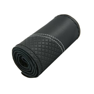 Ioensy - Funda Genérica Para Volante, Accesorio De Cuero, Funda Para Volante De Coche, Línea Blanca
