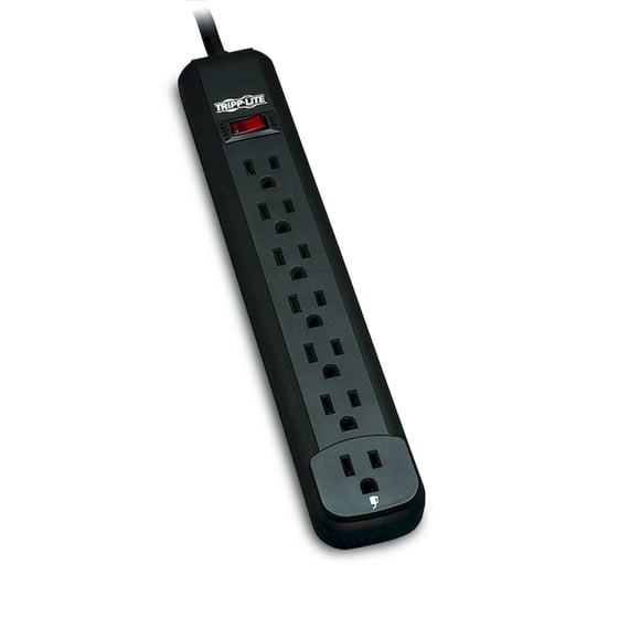 Regleta de alimentación Tripp Lite de 7 contactos para hogar y oficina PS712B, negra