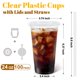 thumbnail image 2 of Vasos de plástico Clawsoff 709 ml con tapas y pajillas – paquete de 100, 2 of 7