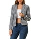 thumbnail image 1 of INSPIRE CHIC Blazer de Mujer con Solapa Muesca, Mangas Largas, Botones, Rayas, XS Blanco Azul Marino, 1 of 8