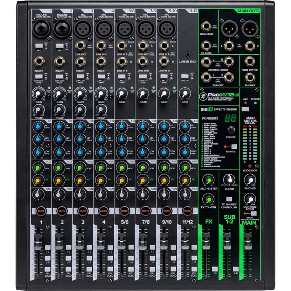 Mezclador Mackie ProFX12v3 de 12 canales con USB y efectos