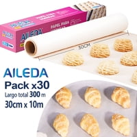 Aileda Papel Para Hornear 30 Cm × 10 M Antiadherente Para Hornear En Total 30 Cajas
