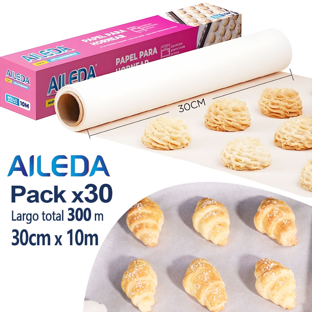 Aileda Papel Para Hornear 30 Cm × 10 M Antiadherente Para Hornear En Total 30 Cajas