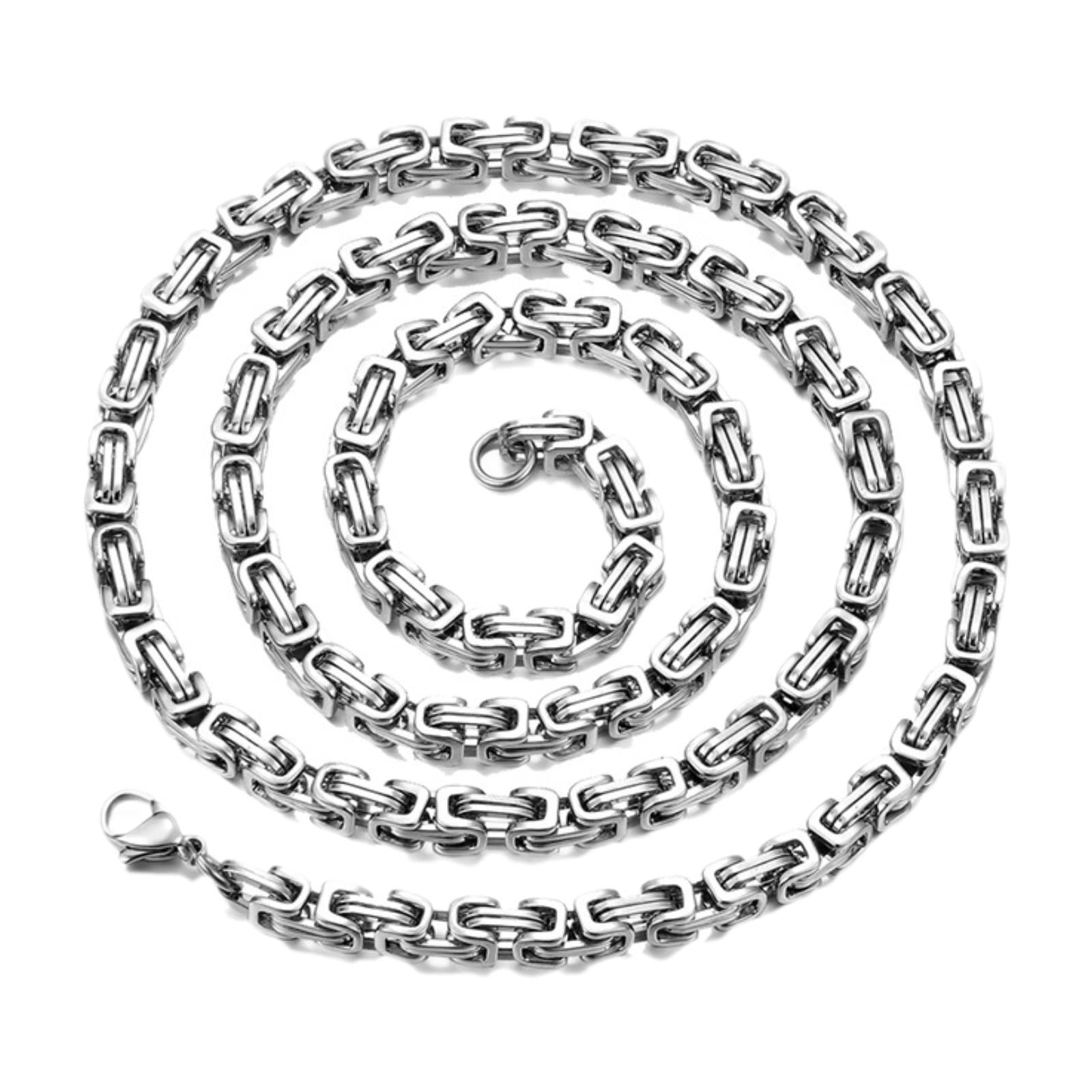 Magideal - Collar De Cadena De Acero Inoxidable, Regalo Para Hombres Y Niños, Pulsera De Cadena De Moda Para El Cuello, Cadena De Mano Para Festividades, Graduac Longitud 18 Cm