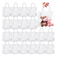 20Pcs Bolsa Regalo 20*20*8Cm Con Asa Transparente Reutilizable Decoracion Transparente Genérica