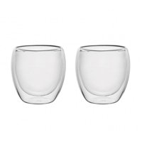 Set 2 Pzs Tazas Doble Pared 150Ml Vidrio Borosilicato Lugano
