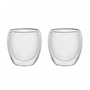 Lugano - Set 2 Pzs Tazas Doble Pared 150Ml Vidrio Borosilicato