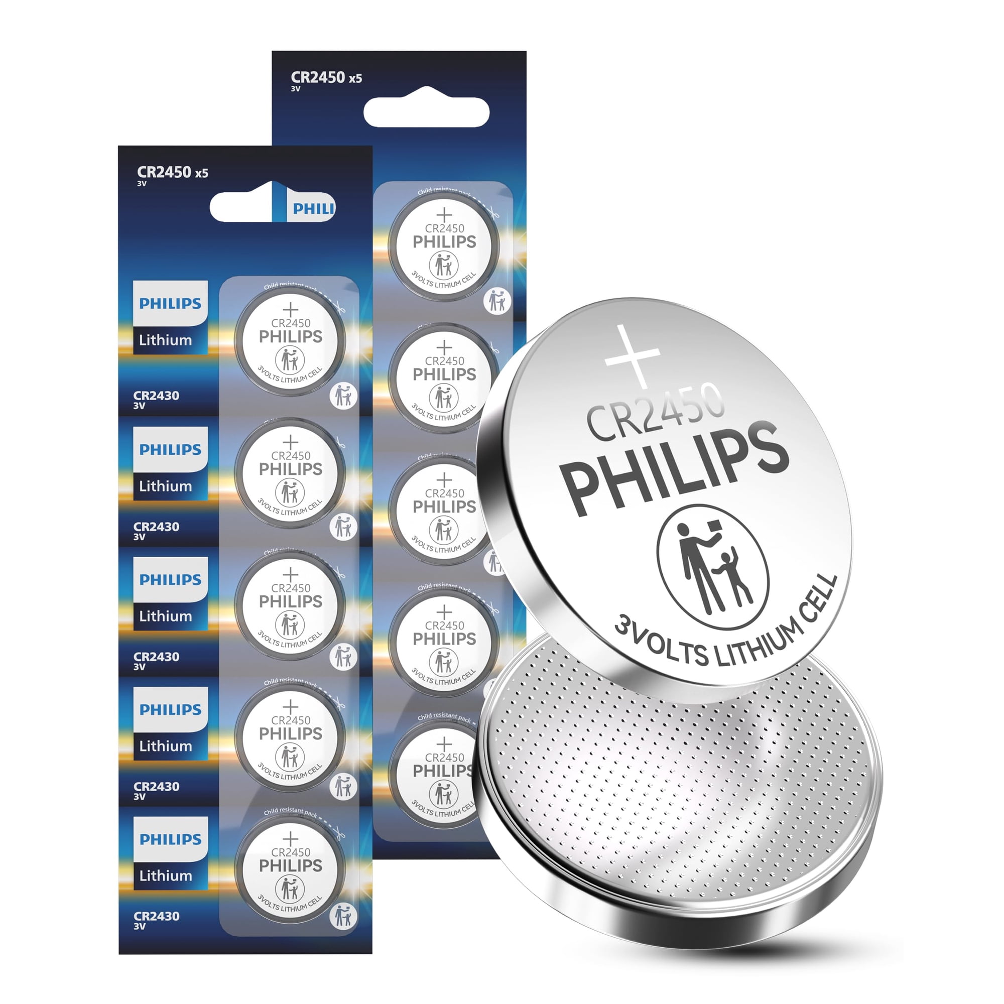 Pilas Tipo Botón Philips Cr2450 De Litio De 3 V, Paquete De 10