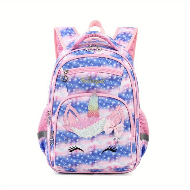 Children's Backpack Lightweight Cute Cartoon Student School Bag For Aged 6-12 Kids Preschool Elementary Backpack Astronaut Mermaid Pattern Large Capacity Backpacks