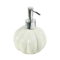 Magideal - Botella Vacía Con Bomba Rellenable, Botella Con Forma De Calabaza Con Bomba, Contenedor De Líquidos, Dispensador De Jabón De Cerámica Para Tocador De Blanco