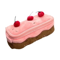 Magideal - Estuche Para Lápices De Felpa, Bolsa De Papelería Con Forma De Pastel De Cereza, Organizador De Papelería, Estuche Multiusos Para Lápices, Para Adoles