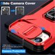 thumbnail image 3 of Funda Armada para iPhone 15 Plus con Tapa Deslizante y Soporte Magnético Giratorio Rojo, 3 of 5