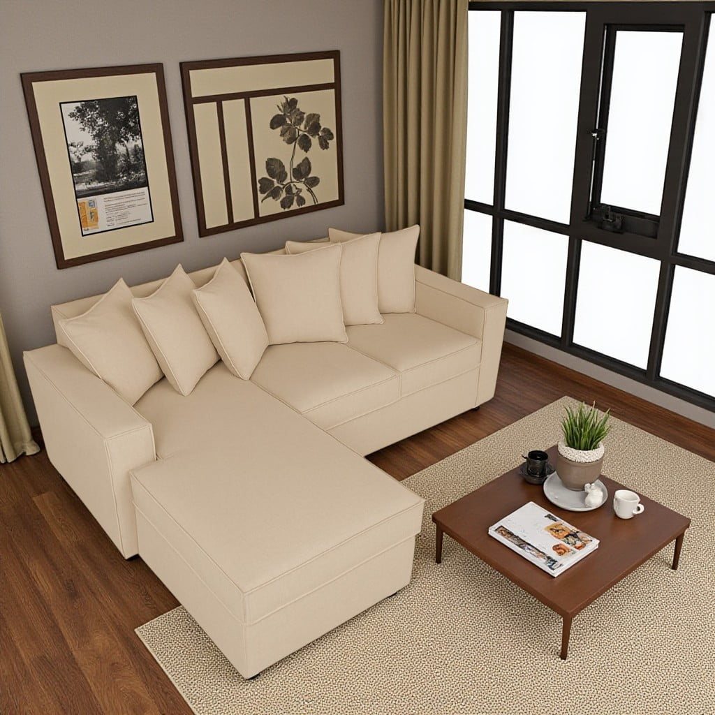 Sitial Home - Seccional Libre Disposicion Baco Beige Con Resortes Full Comfort Plus
