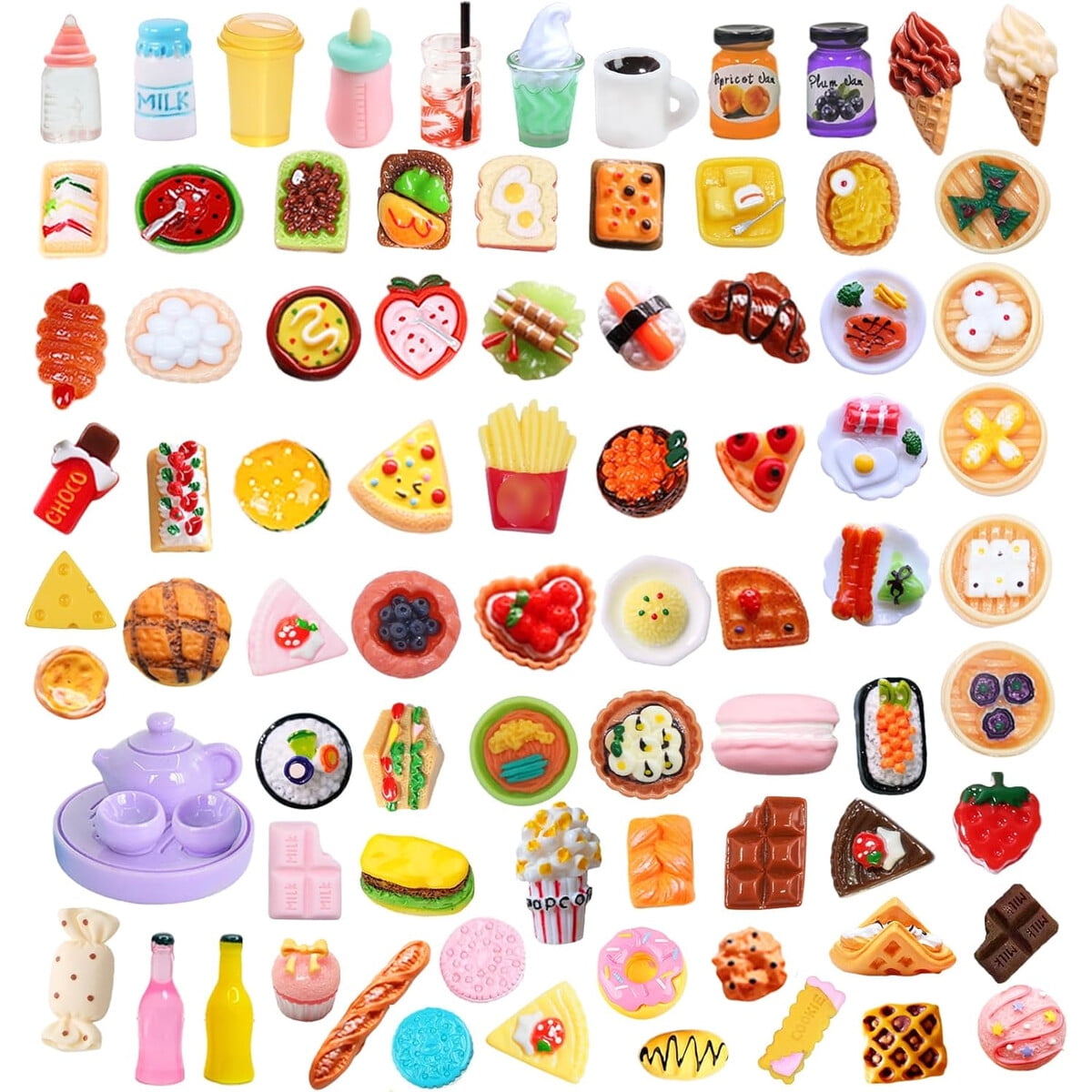Vyseglobal - Set 80 Mini Comidas Accesorios Casa Muaecas Escala 112