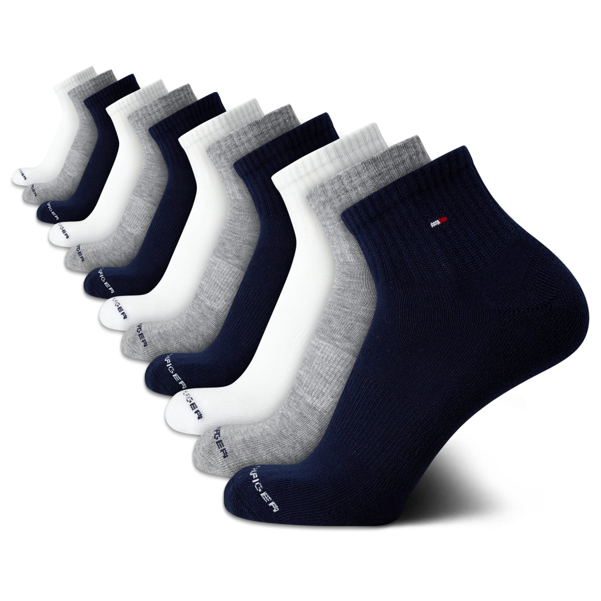 Calcetines Quarter Tommy Hilfiger Para Hombre, 12 Unidades, Con Soporte Para Arco, Azul Marino