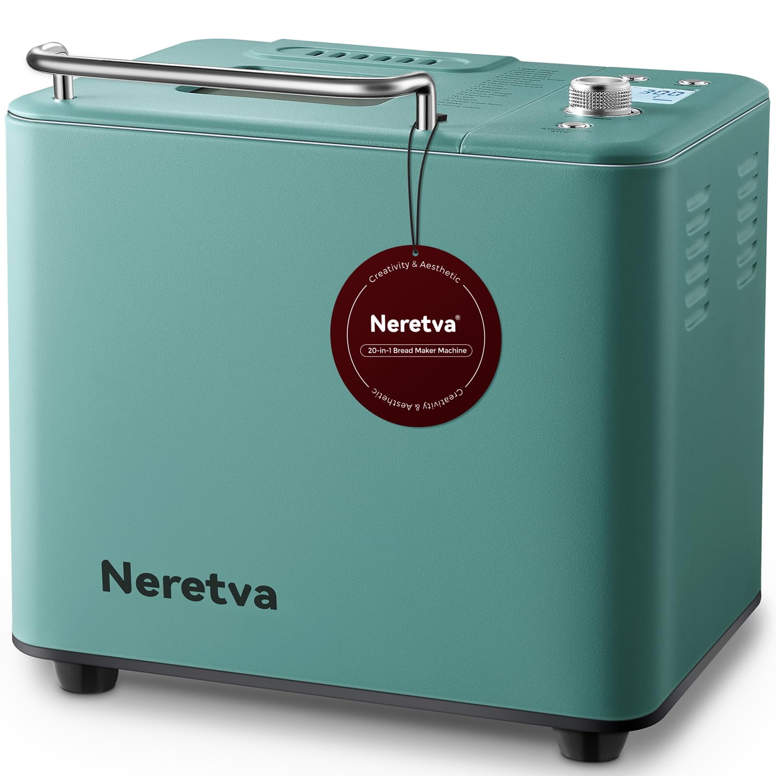 Máquina Para Hacer Pan Neretva, 20 En 1, 2 Libras, Acero Inoxidable, Color Verde