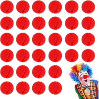 Genérica - Pack De 50 Nariz De Payaso Espuma 5 Cm De Diámetro Cotillón Fiesta Adecuado Para Juegos De Rol, Navidad, Halloween Y Carnaval.