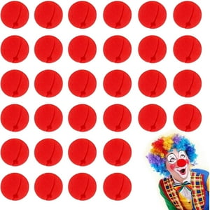 Genérica - Pack De 50 Nariz De Payaso Espuma 5 Cm De Diámetro Cotillón Fiesta Adecuado Para Juegos De Rol, Navidad, Halloween Y Carnaval.