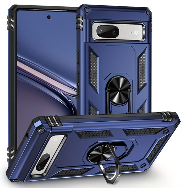 Military-Grade Protection for Your Google Pixel 7A: Heavy Duty Armor Case with Magnetic Ring Stand Phone Cover (Black)