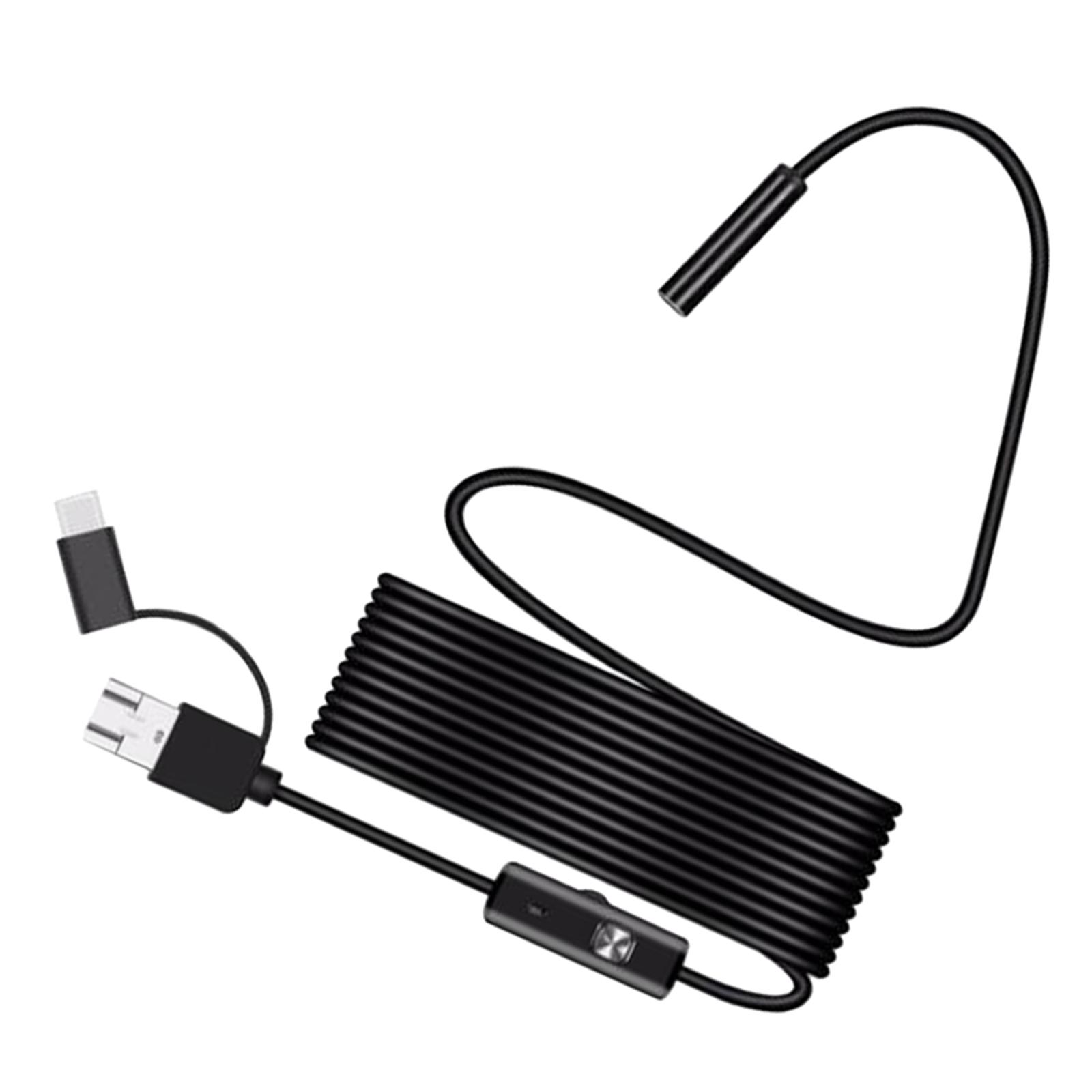 Magideal - Cámara Endoscópica Flexible De 8Mm, 6 Led, Cámara De Alcantarillado Ajustable, Reparación De Tuberías Endoscópicas Para Automóviles, Portátiles, , 2M