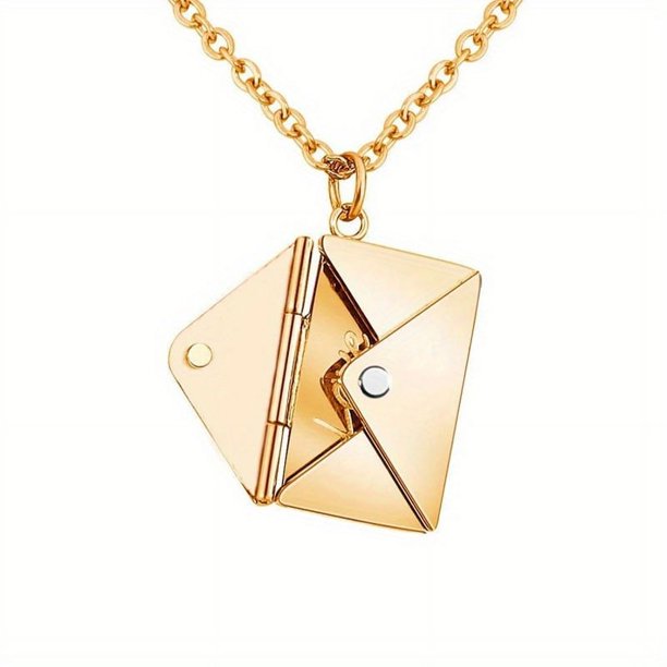 1pc Personalized Love Letter Envelope Necklace - Stainless Steel Custom Engraved Name Pendant for Women - Perfect Valentine's Day Gift