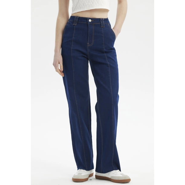 Jeans Mujer Calce Recto Azul Oscuro - lV
