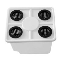 Ioensy - Cultivo En Barriles Holandeses De Agua Profunda Para Cultivo Sin Suelo En Invernadero, Blanco, Con Tapa De 4 Orificios