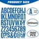 thumbnail image 2 of Calcomanías de letras Metsyth 30 hojas 1500 piezas 5 cm vinilo azul, 2 of 7