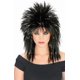 thumbnail image 1 of Peluca Rubies Superstar negra con tinsel plateado para adulto, 1 of 3