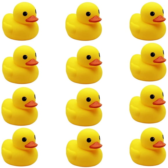 Juguetes de baño para preescolar Rubber Ducks, color amarillo, 12 unidades