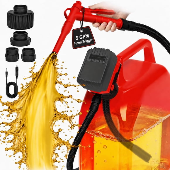 Bomba de transferencia de combustible Bonviee sin cable de 5 GPM con gatillo manual