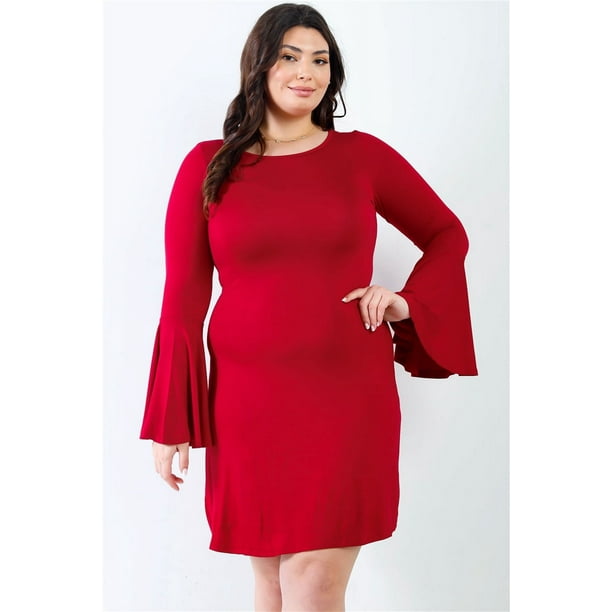 Vestido Mini De Manga Larga Con Estampado De Campana