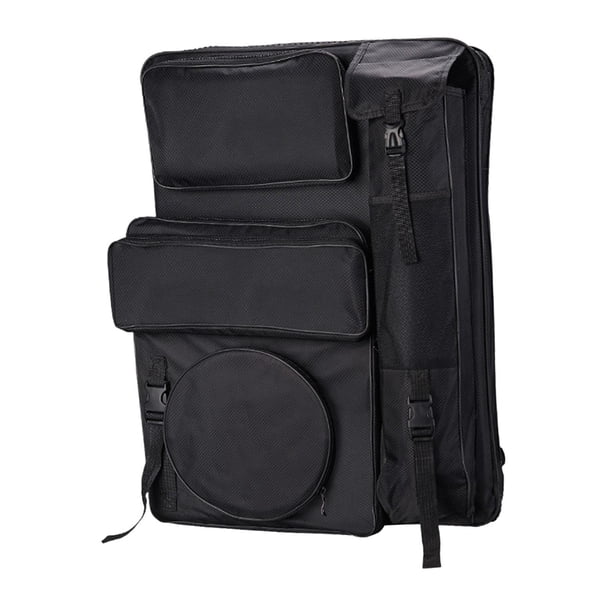 Bolso De Mano Con Bolsillos, Asa Para Tablero De Dibujo, Bolso Para Bocetos, Color Negro