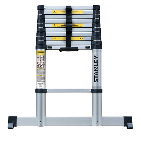 Escalera Stanley Telescópica Softclose 3,2Mt 11 Escalones + Estabilizador