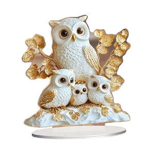 Magideal - Decoración De Mesa Acrílica De Búho 2D Placa Decorativa Adorno De Escritorio Para La Oficina De La Oficina Del Estante Regalo De Cumpleaños De Dormito