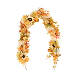 Magideal - Corona De Otoño Para Puerta De Halloween, Decoración De Pared, Longitud Realista, 180 Cm, Hoja De Arce Artificial Para Accesorios De Interior Y Exteri