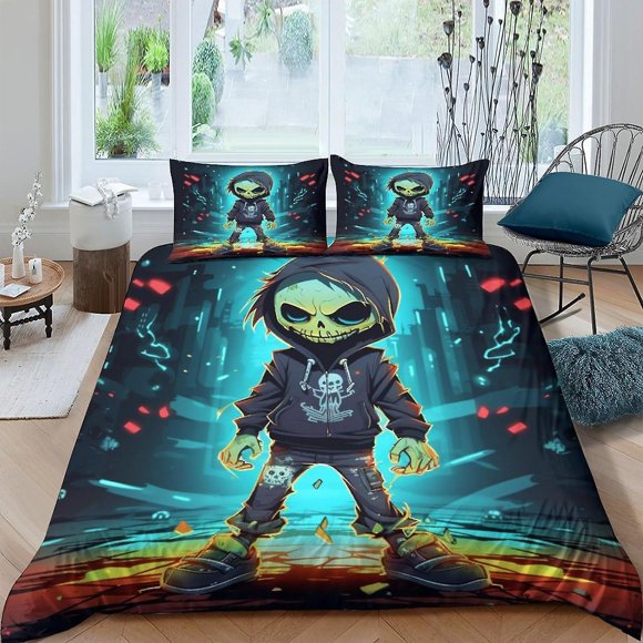 Juego De Funda Nórdica Demon Ninja Con Estampado 3d Fundas De Edredón Suaves De Microfibra Cepillada Fácil Cuidado Juegos De Ropa De Cama De Calidad Hotelera Con Funda De Almohada Juego