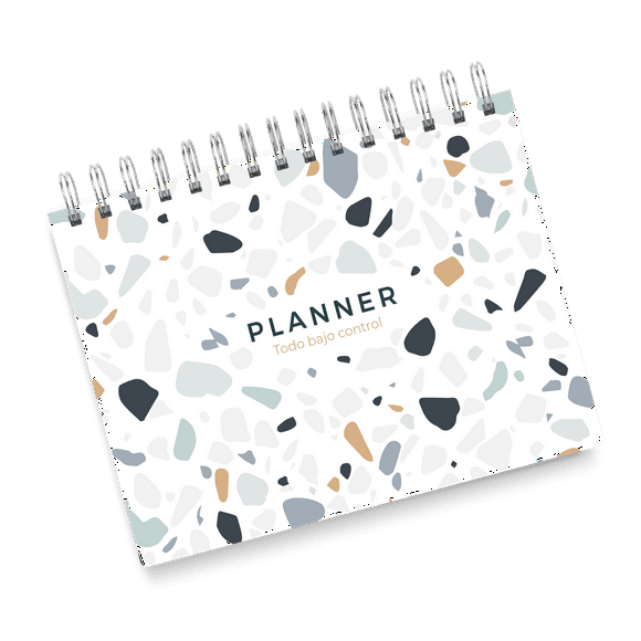 Planner anual horizontal Terrazo 12 meses no fechados