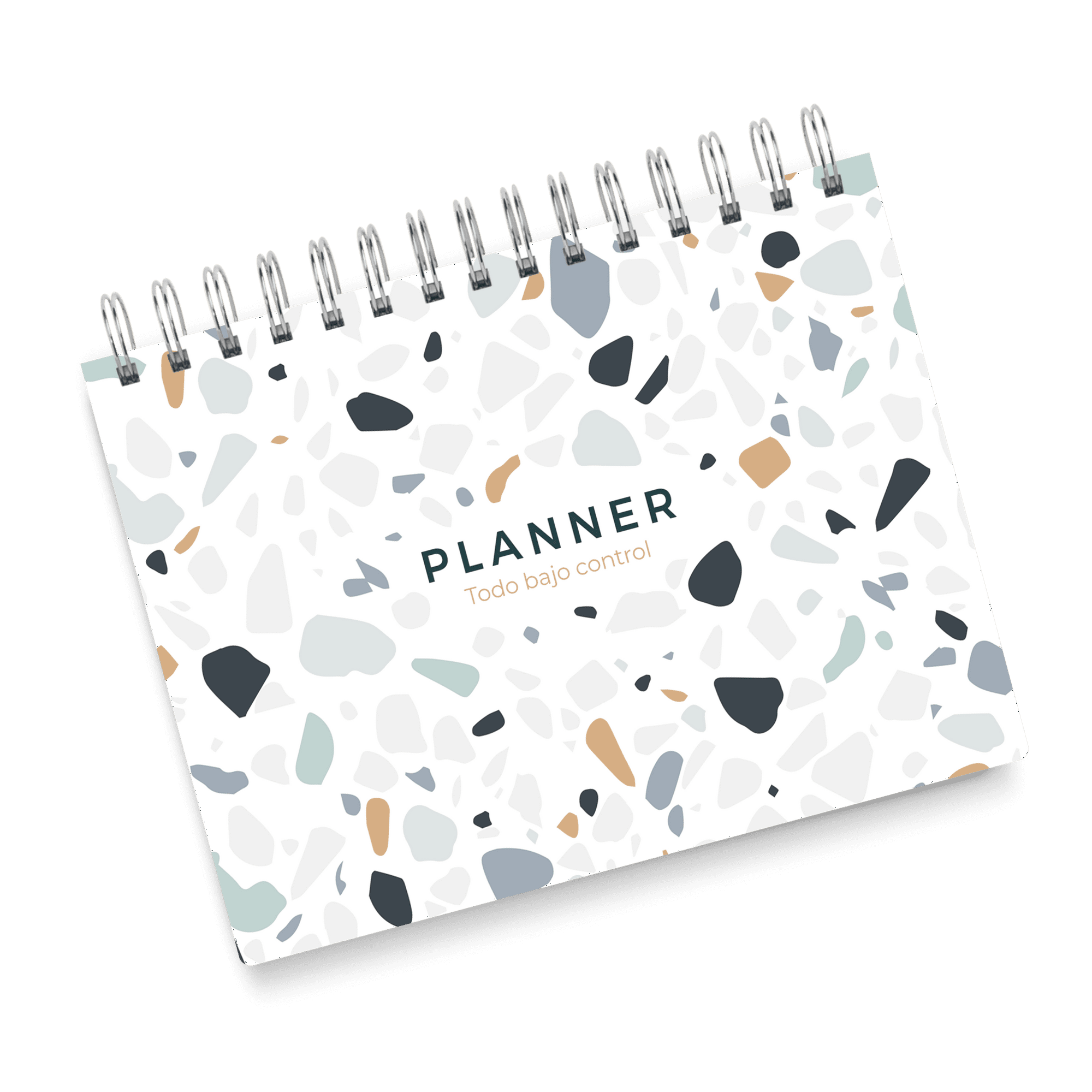 Fati - Planner Anual Horizontal Terrazo 12 Meses No Fechados