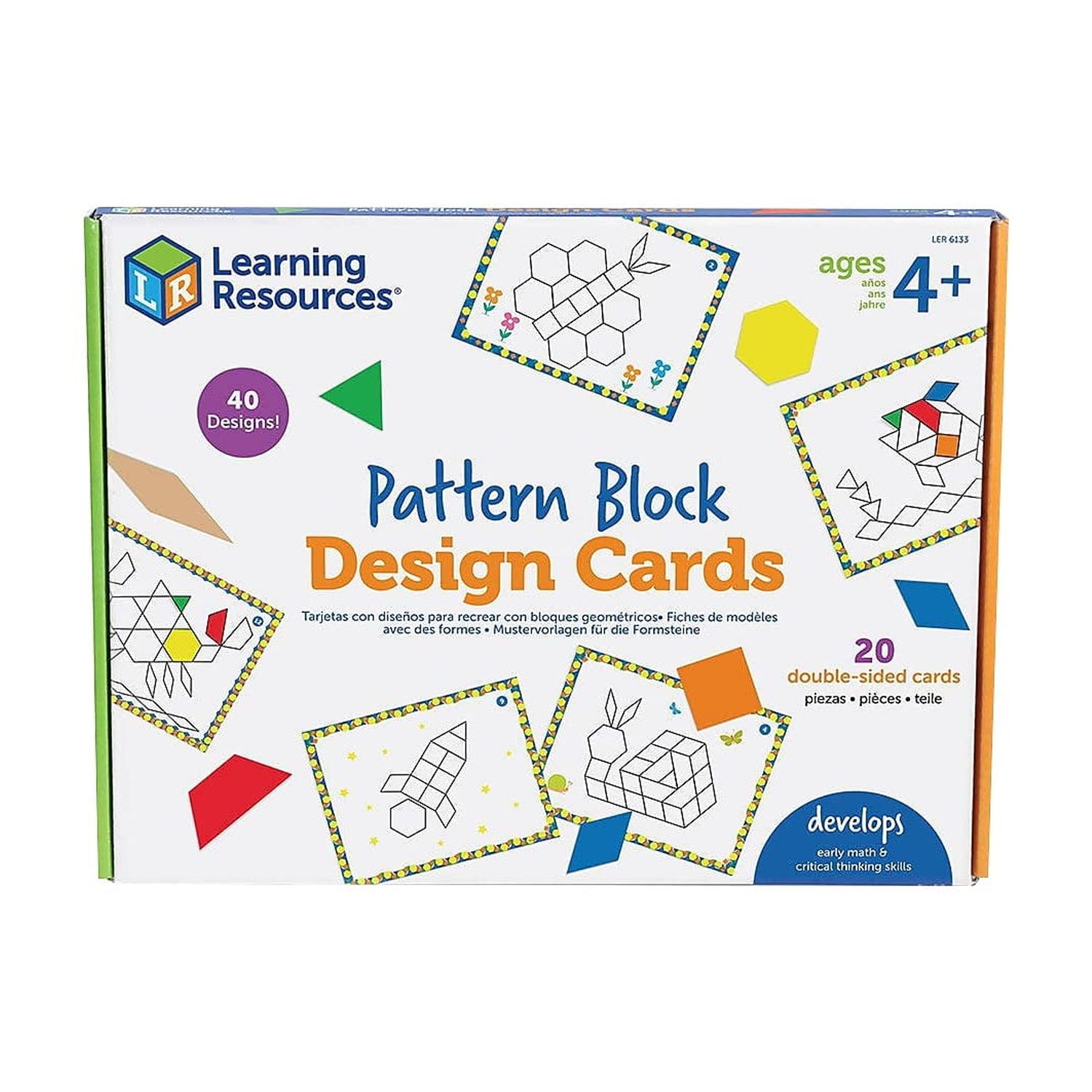 Learning Resources - Tarjetas Con Diseño De Bloques De Patrones, Recursos De Aprendizaje, Juguetes Stem 4+