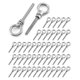 thumbnail image 1 of Eyebolts QWORK roscados de acero inoxidable de 1/4 x 2 de largo, paquete de 50 unidades, 1 of 8