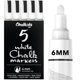thumbnail image 1 of Marcadores de tiza Chalkola White para pizarra con punta de 6 mm (paquete de 5), 1 of 9