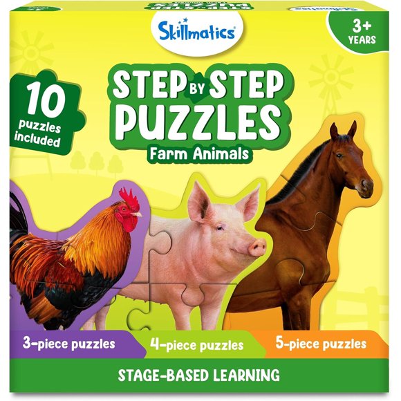 Rompecabezas Skillmatics Step by Step 10 Puzzles 40 Piezas