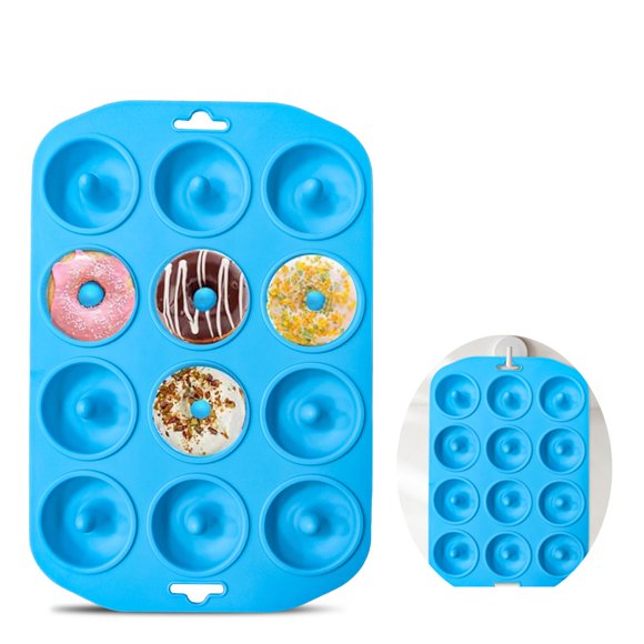 Molde de silicona Cupidove para donas de 12 cavidades 28 cm antiadherente
