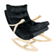 thumbnail image 3 of Silla Mecedora Coquette Con Apoya Brazo Negro Felpa, 3 of 3
