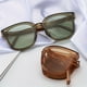 thumbnail image 3 of Foldable Square Frame Sunglasses For Women Men Rivet Decor Polarized Glasses Casual Portable Outdoor Eyewear UV400, 3 of 4