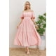 thumbnail image 1 of Vestido Largo Mujer Manga Globo Corta Cuello V 3345, 1 of 3