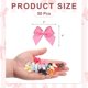 thumbnail image 2 of Uxcell 50 Piezas Mini Lazos de Cinta Tono Plateado Rosa con Perla 1" Flores de Cinta Apliques para Manualidades DIY Lazos para el Cabello Costura Decoración de Bodas Fiesta de Navidad, 2 of 5