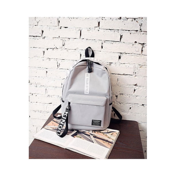 Fashion Nylon Backpack Preppy Style Students School Casual Solid Color Large Handbags Schoolbag Bookbag Teenager Travel