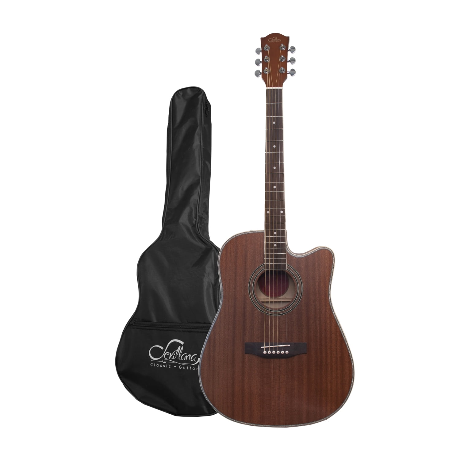 Sevillana - Guitarra Electro Acústica 41 Con Funda Matte